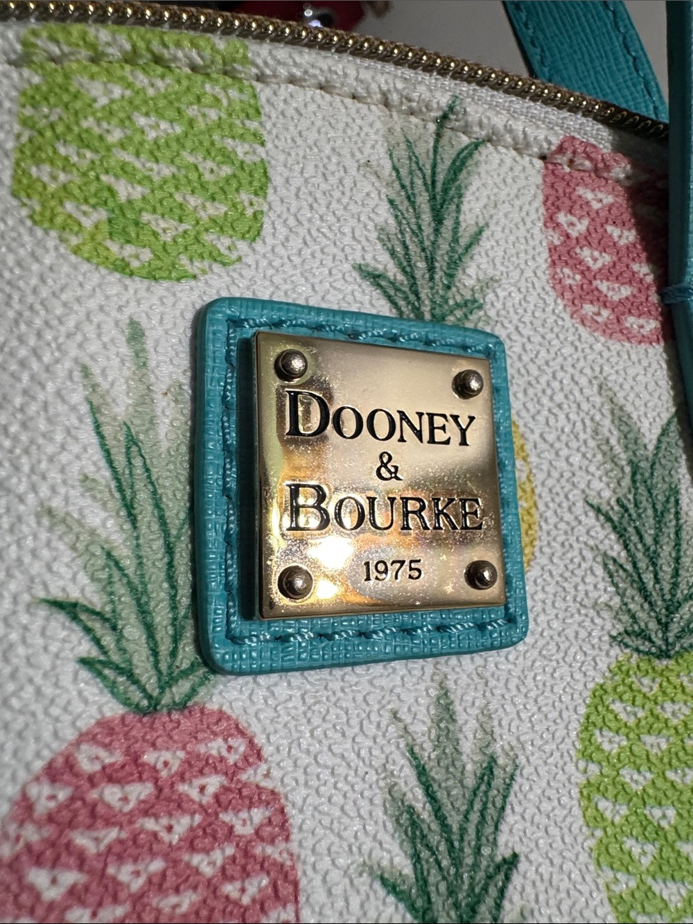 Dooney & Bourke Turquoise Pineapple Print Mini Satchel - Picture 10 of 10